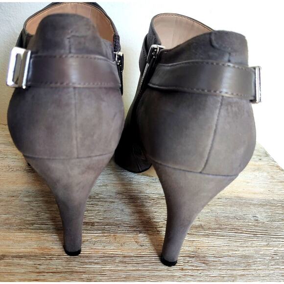 Vince Camuto Gray Vanny Ankle Heel Bootie Size 10M Leather Suede - Picture 10 of 12